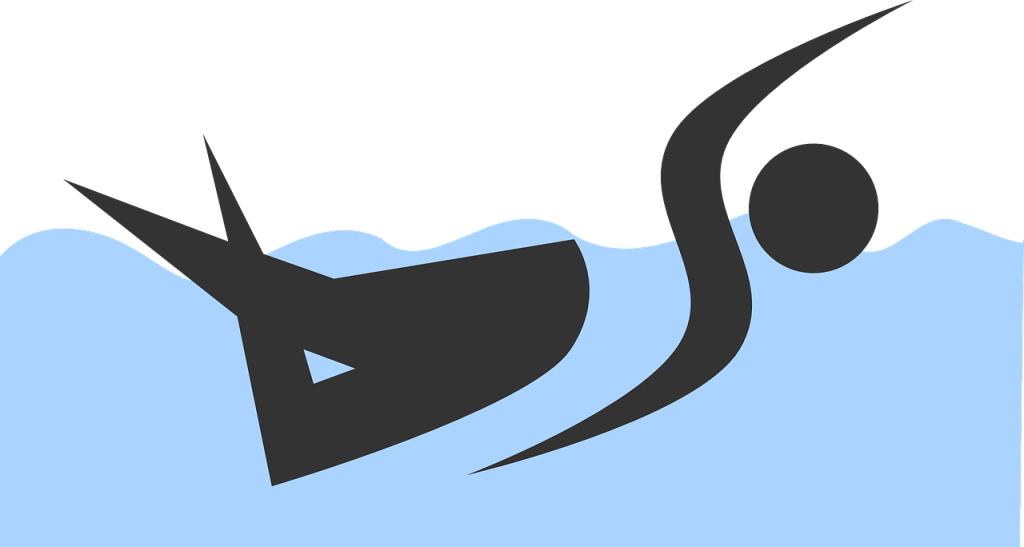sketched diagram of swimmer outline in the swimming pool
